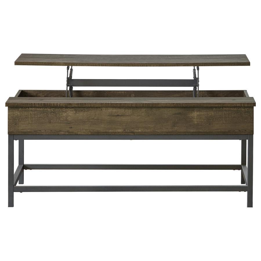 Byers - 2 Piece Lift Top Coffee And End Table Set - Brown Oak Coffee Table Set modern furniture Contempo Furniture