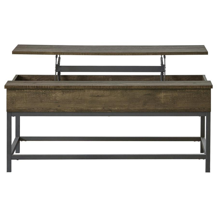 Byers - 3 Piece Lift Top Coffee And End Table Set - Brown Oak Coffee Table Set modern furniture Contempo Furniture