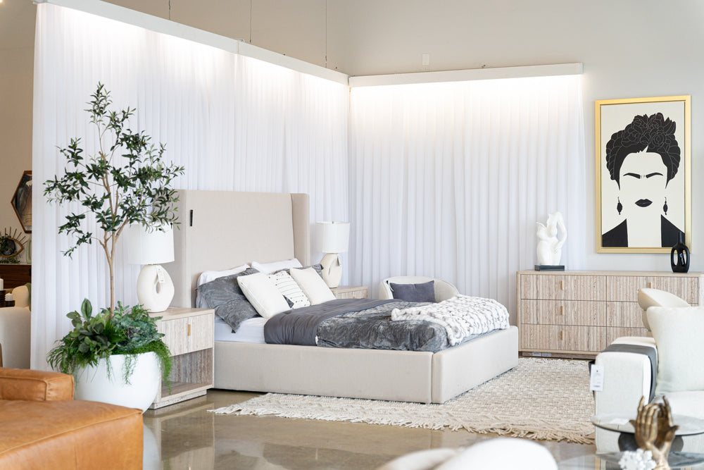 Byrne - Modern Beige Fabric Bed - View 15