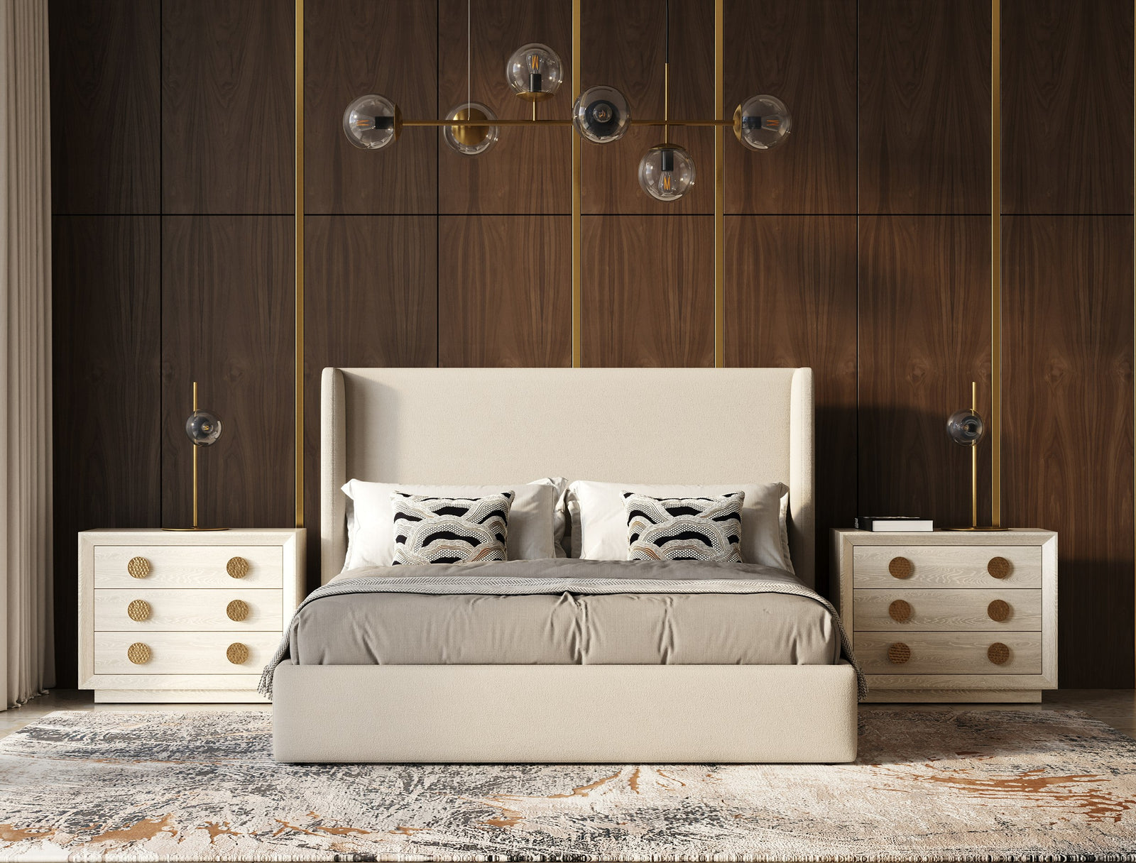 Byrne - Modern Beige Fabric Bed - View 8