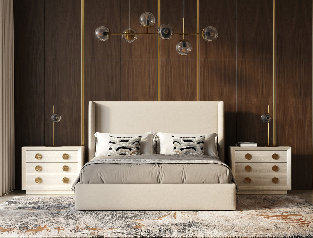 Byrne - Modern Beige Fabric Bed - View 8