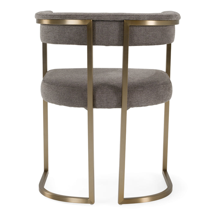 Byron - Modern Grey Fabric + Antique Brass Dining Chair