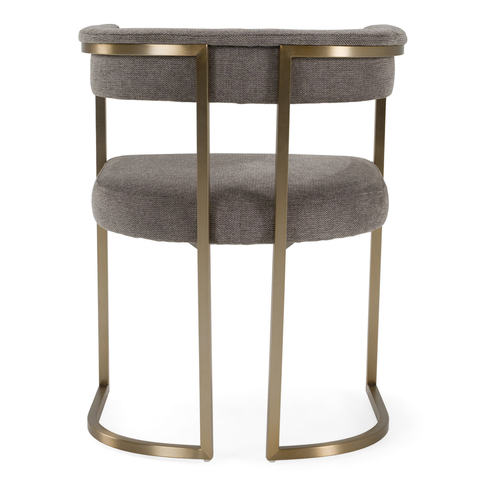 Byron - Modern Grey Fabric + Antique Brass Dining Chair - View 8