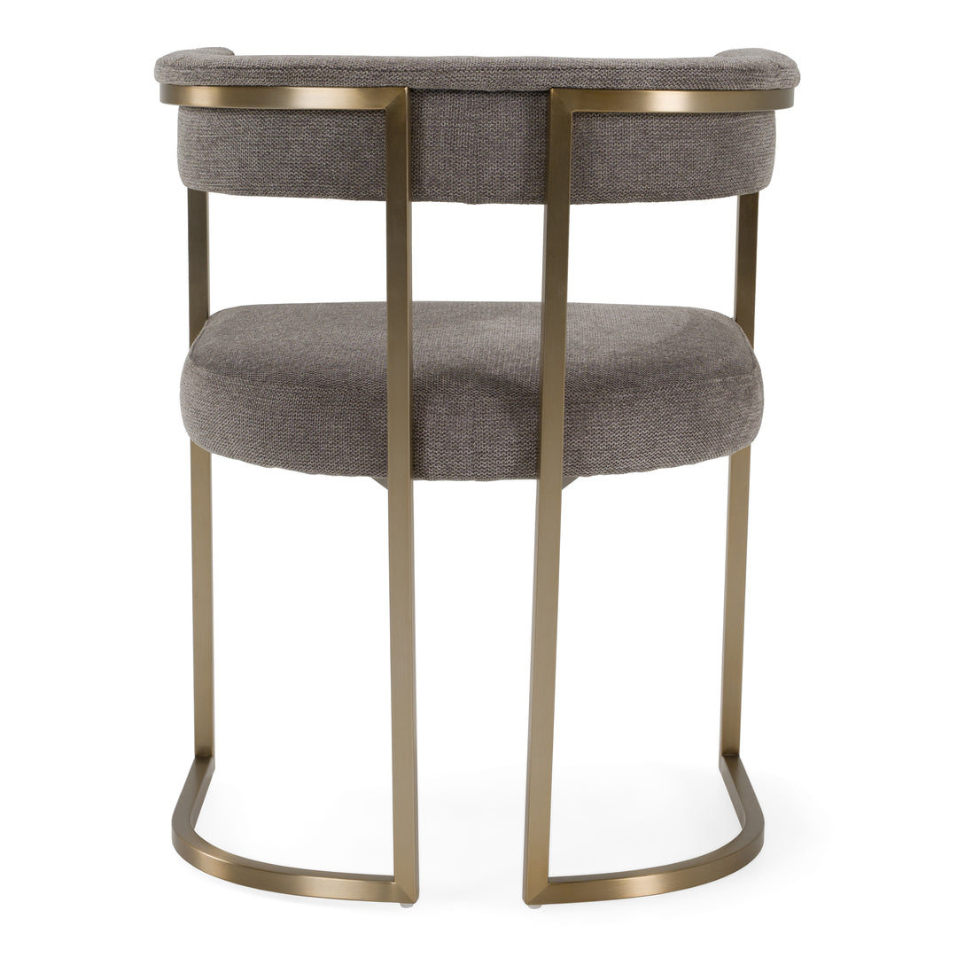 Byron - Modern Grey Fabric + Antique Brass Dining Chair