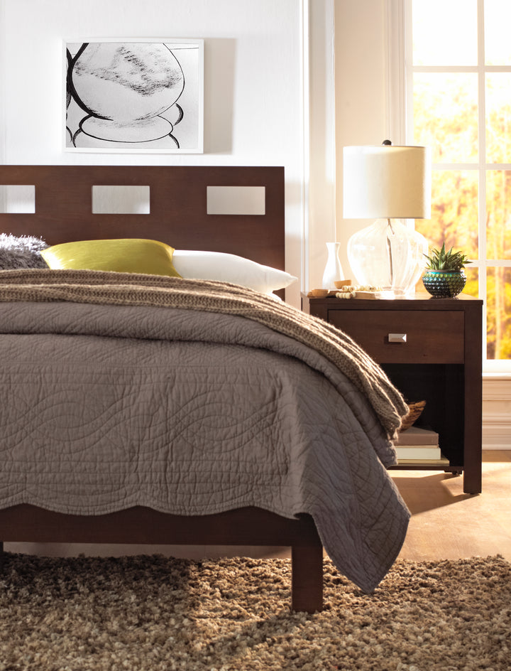 Modus Furniture Rv26F4 Riva Wood Bed In Chocolate Brown