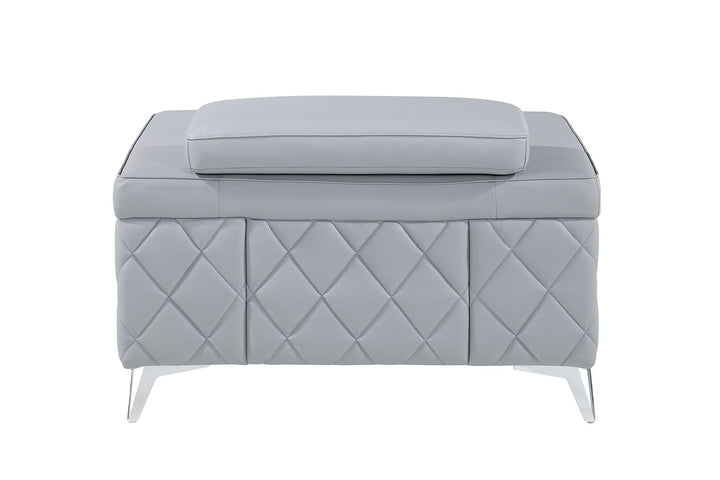 DivanItalia 1140 Chair with Adjustable Headrest in Top-Grain Italian Leather - Light Blue