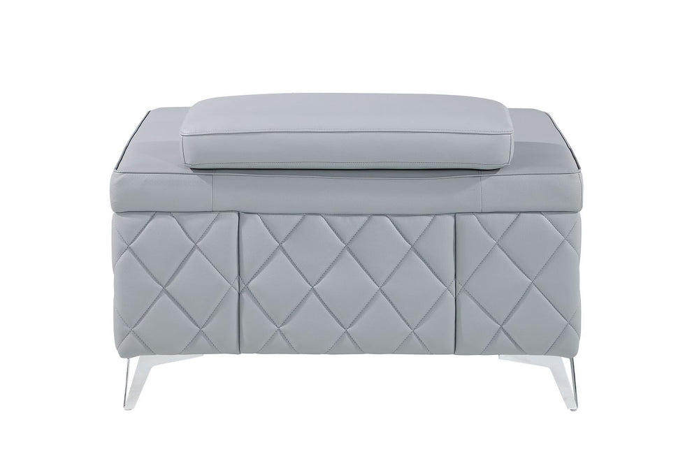 DivanItalia 1140 Chair with Adjustable Headrest in Top-Grain Italian Leather - Light Blue
