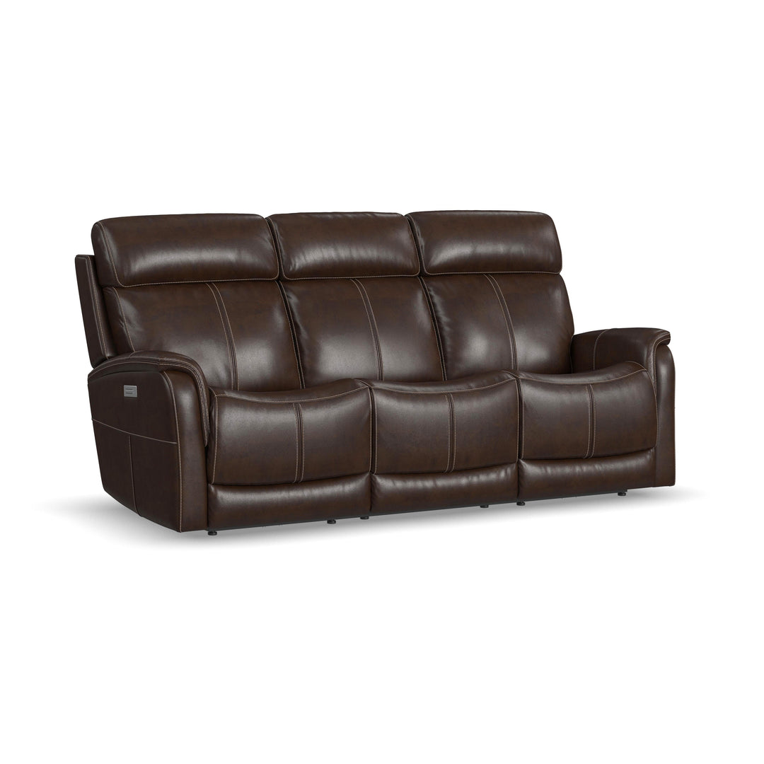 Flexsteel 1524-63PH-05070 View  Power Reclining Sofa With Console, Power Headrest & Lumbar  Dark Brown