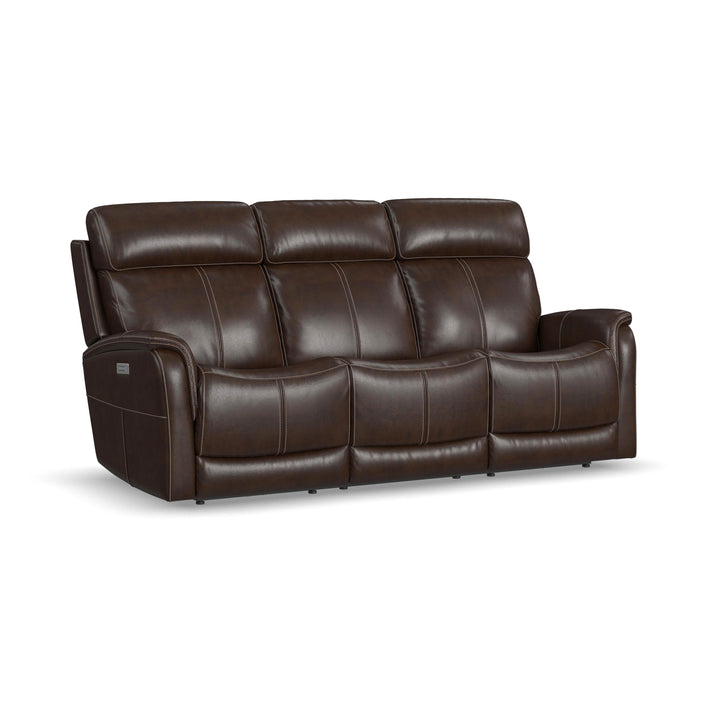 Flexsteel 1524-63PH-05070 View  Power Reclining Sofa With Console, Power Headrest & Lumbar  Dark Brown