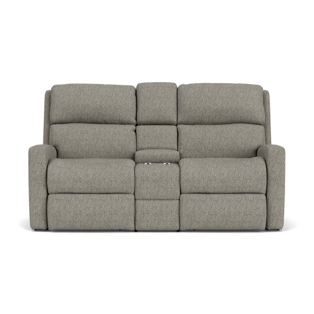 Catalina Power Reclining Loveseat With Console & Power Headrests Gray