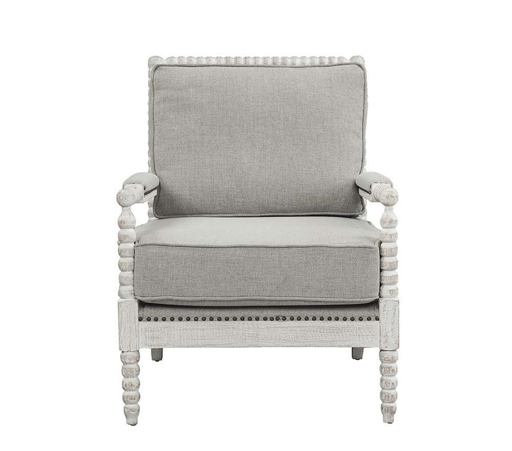 Saraid - Accent Chair - Gray Linen & Light Oak