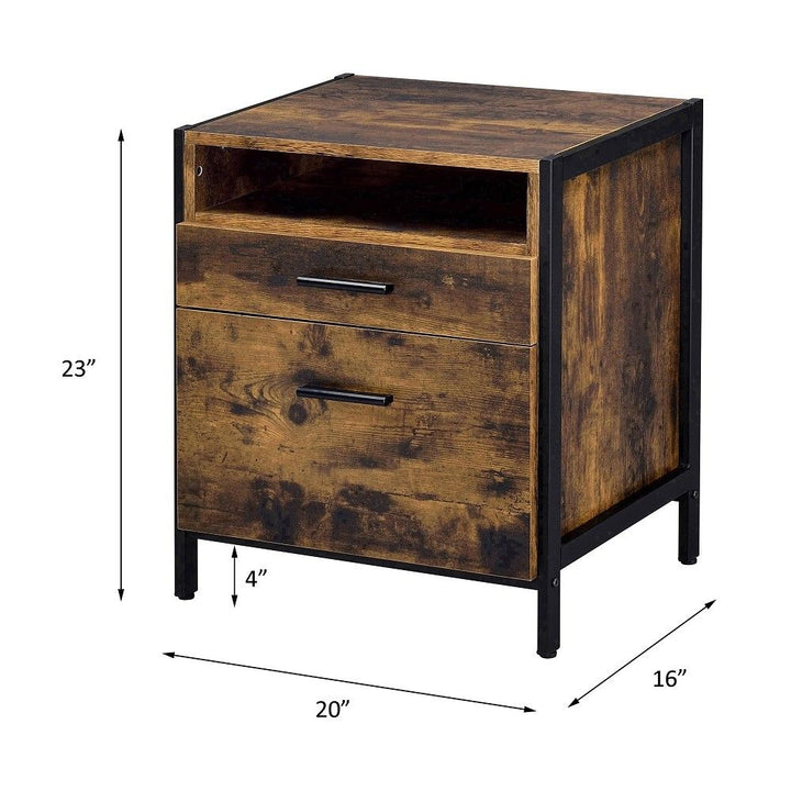 Juvanth - Nightstand - Rustic Oak & Black