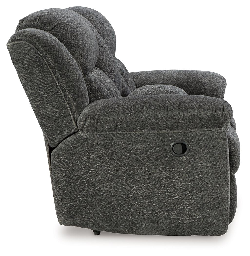 Frohn - Dbl Reclining Loveseat with Console - Graphite