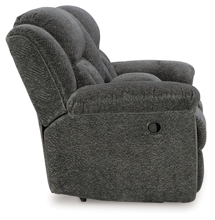 Frohn - Dbl Reclining Loveseat with Console - Graphite