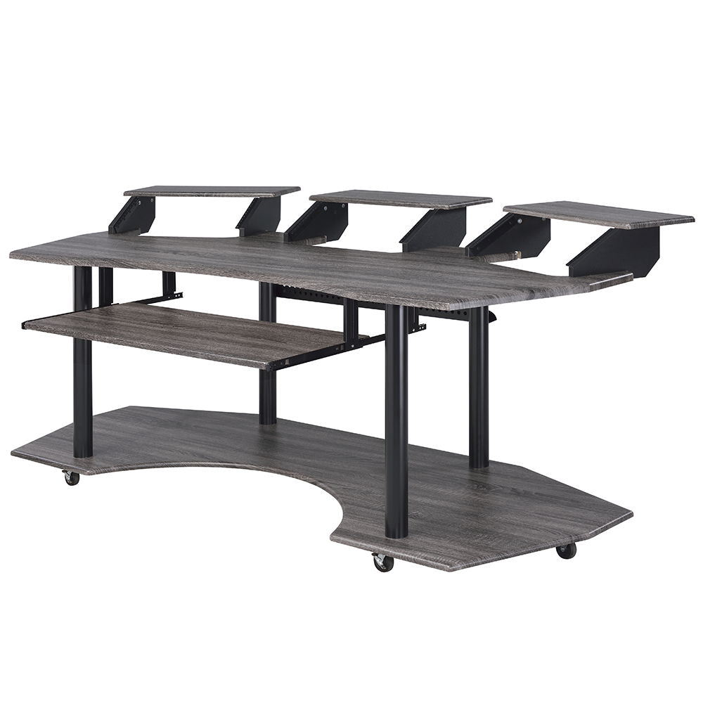 Eleazar - 83" Music Studio Desk - Black Oak