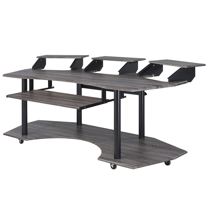 Eleazar - 83" Music Studio Desk - Black Oak