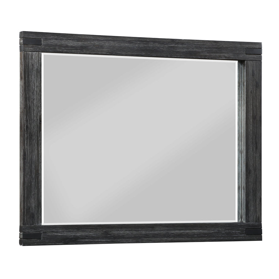 Modus Furniture 3Ft383 Meadow Solid Wood Beveled Glass Solid Wood Mirror In Graphite