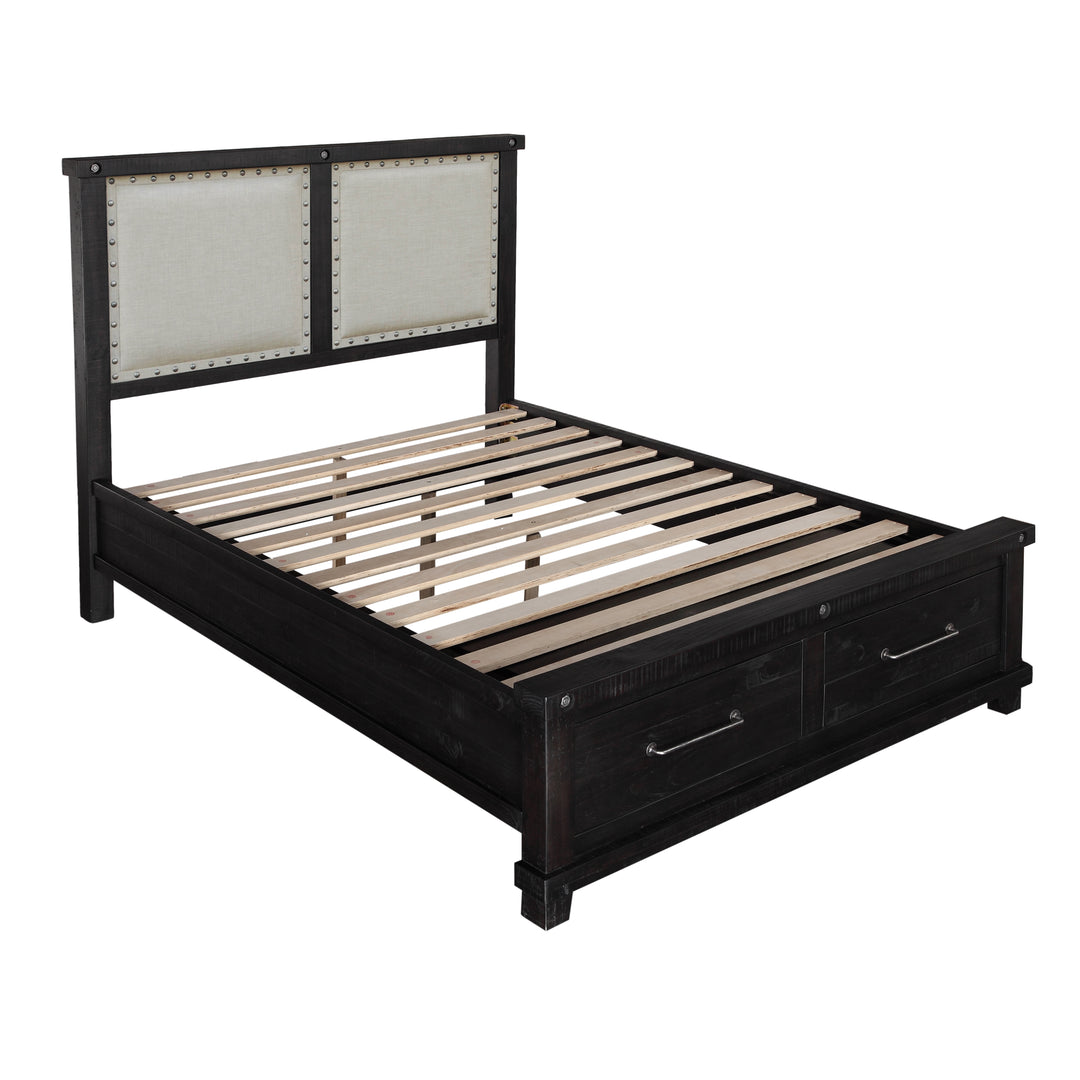 Modus Furniture 7Yc9S4 Yosemite Upholstered Footboard Storage Bed In Cafe