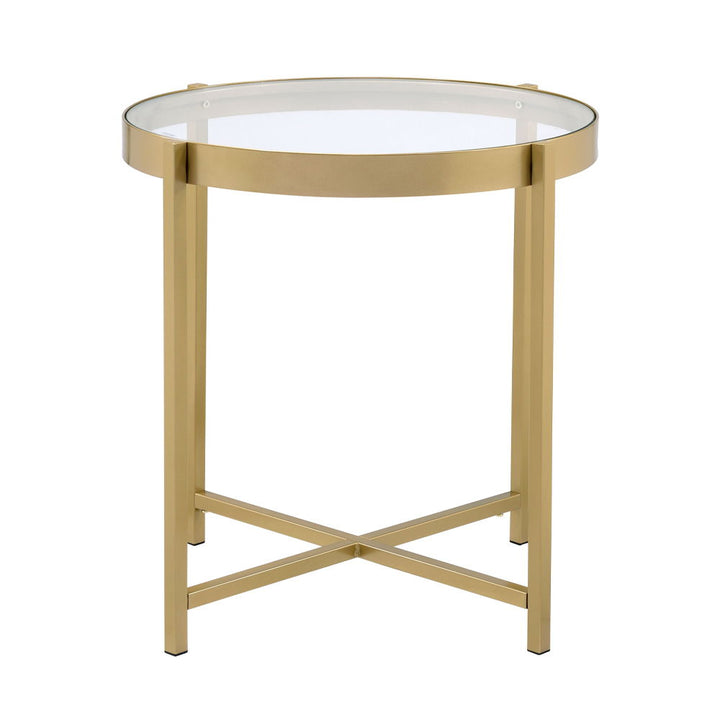 Charrot - End Table - Clear Glass Top & Gold