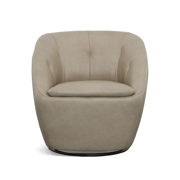 Wade Leather Swivel Chair in Shitake