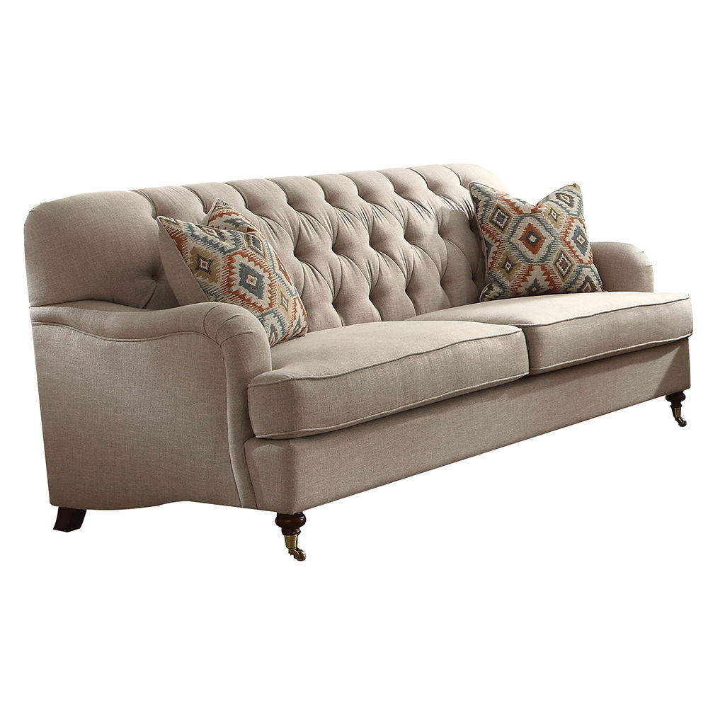 Alianza - Sofa With 2 Pillows - Beige Fabric
