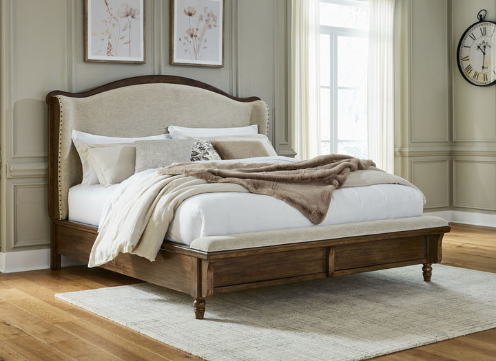 Sturlayne - King Upholstered Panel Bed - Brown by Ashley Furniture product image