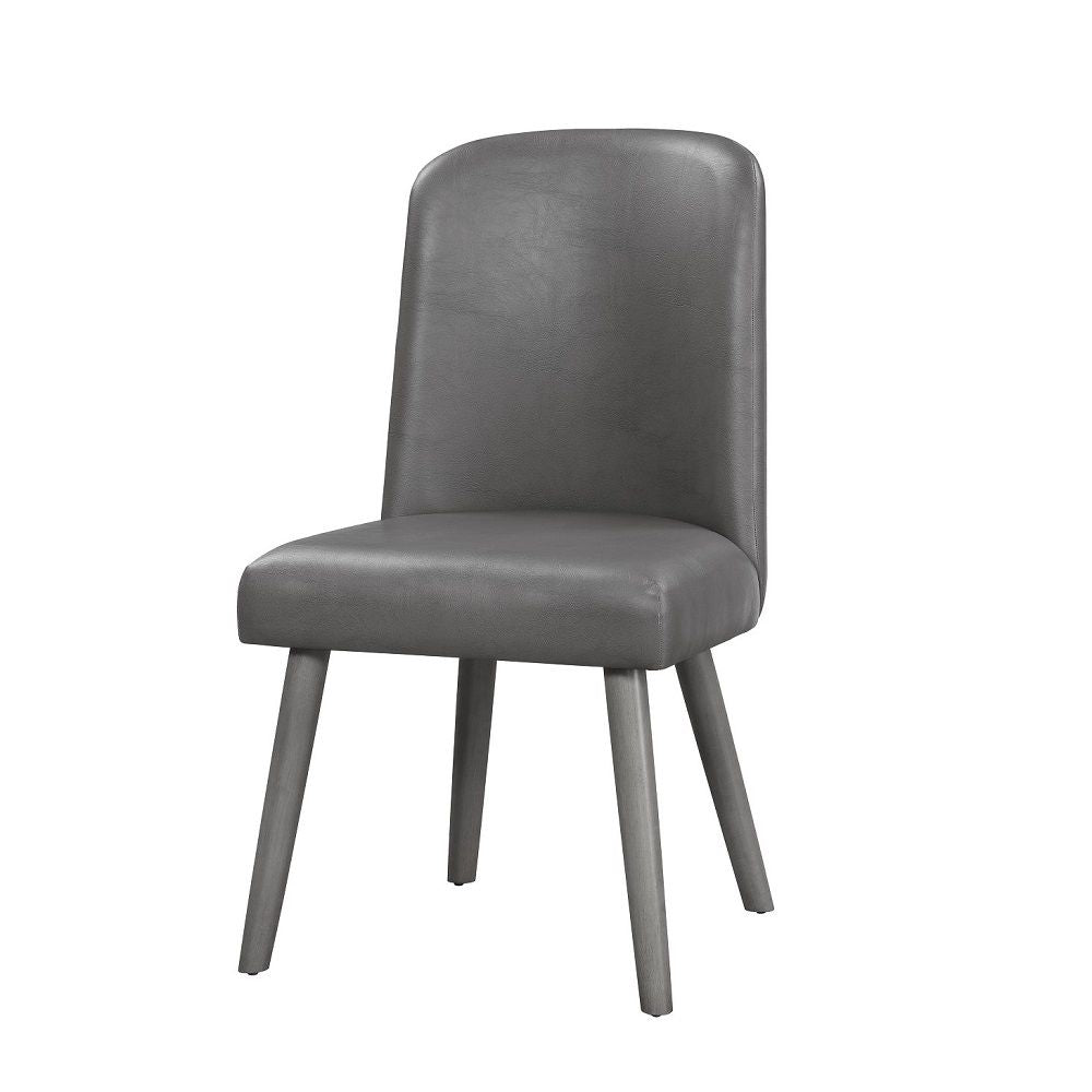 ACME Furniture Waylon Side Chair Set of 2) Gray Synthetic Leather & Gra