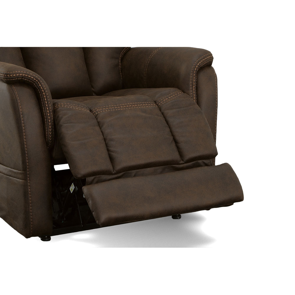Atlas Fabric Power Lift Recliner with Power Headrest & Lumbar in Walnut