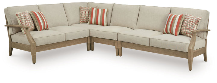 Clare View - 4-Piece Outdoor Sectional - Beige by Ashley Furniture product image