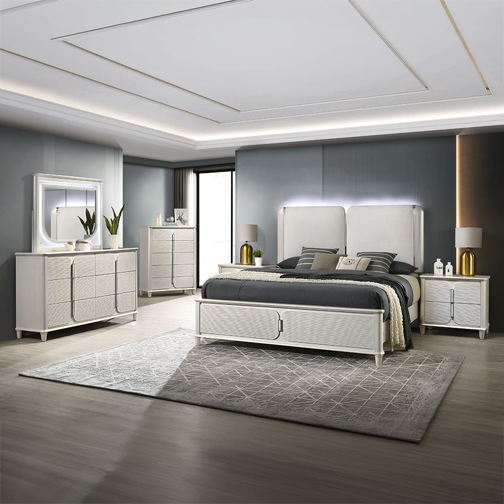 laveda-eastern-king-bed-with-led-light-gray-boucle-pearl-white