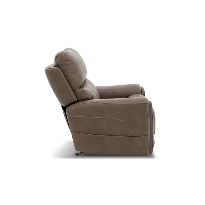 Carter Fabric Power Rocking Recliner with Power Headrest, Lumbar, Heat &amp; Massage in Cappuccino