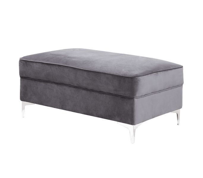 Bovasis - Ottoman - Gray Velvet