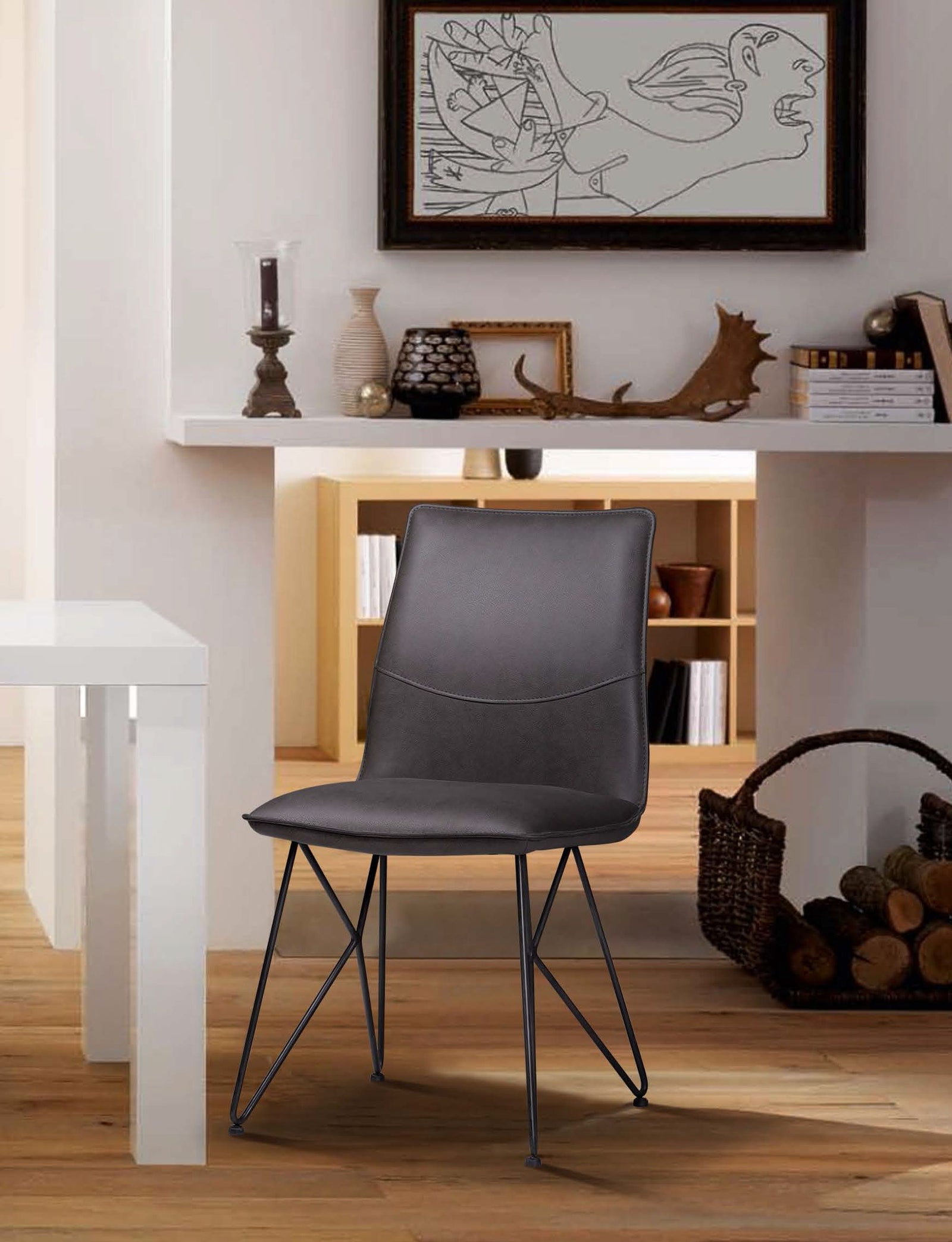 Modus Furniture 9Lk666S St James Scoop Style Modern Dining Chair In Davys Grey