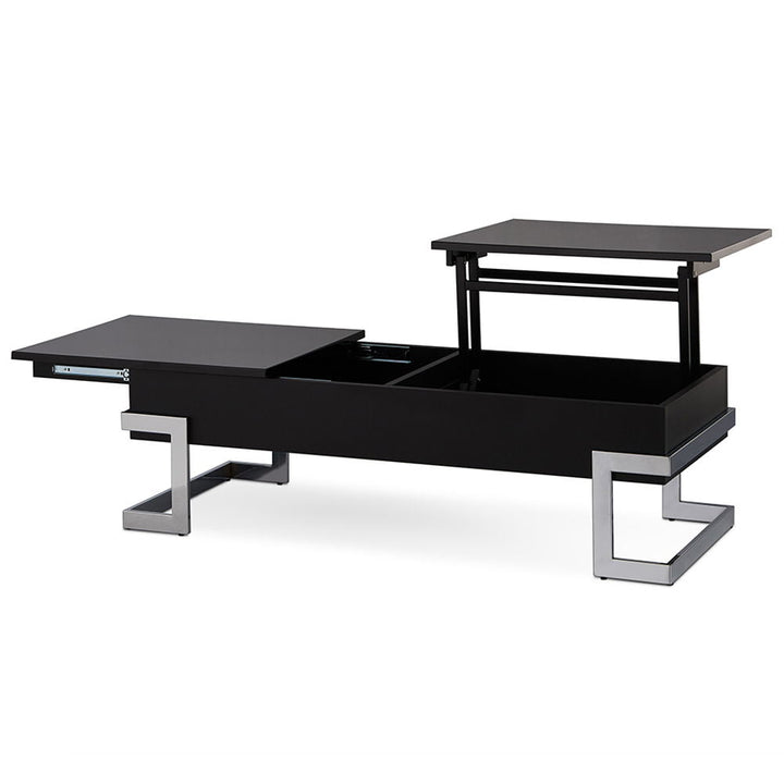 Calnan - Coffee Table With Lift Top - Black High Gloss & Chrome