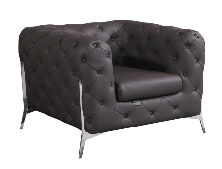 Global United Furniture DivanItalia 970 Italian Leather Brown Chair