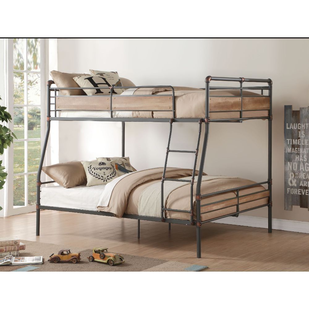 Brantley II - Full Long/Queen Bunk Bed - Sandy Black & Dark Bronze Hand-Brushed