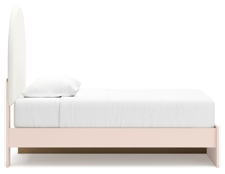 Wistenpine - Twin Upholstered Panel Bed With Side Storage - Blush by Ashley Furniture product image