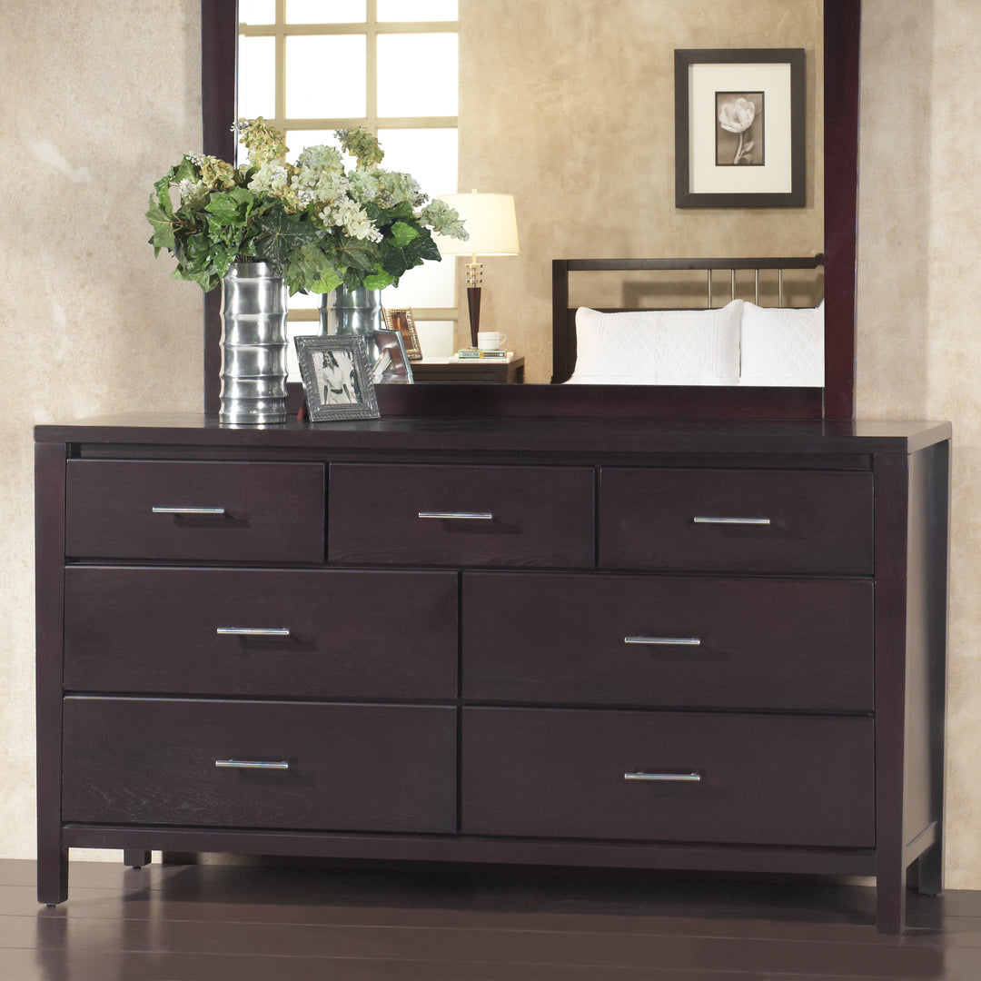 Modus Furniture Nv2382A Nevis Seven Drawer Dresser In Espresso 2024