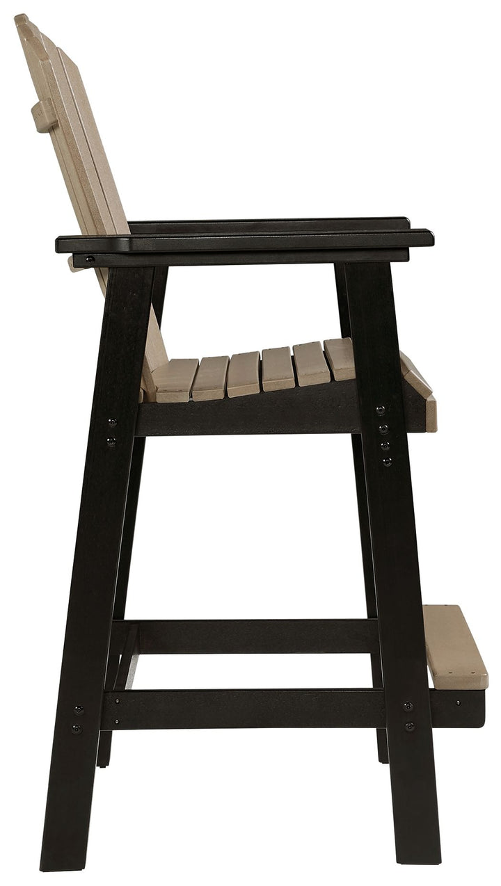 Fairen Trail - Tall Barstool (Set of 2) - Black / Driftwood