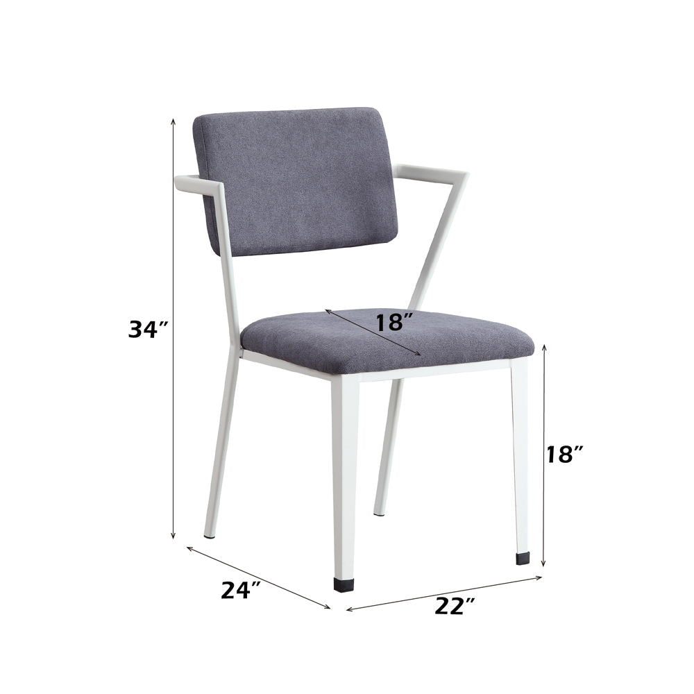 Cargo - Dining Chair Set of 2) - Gray Fabric & White