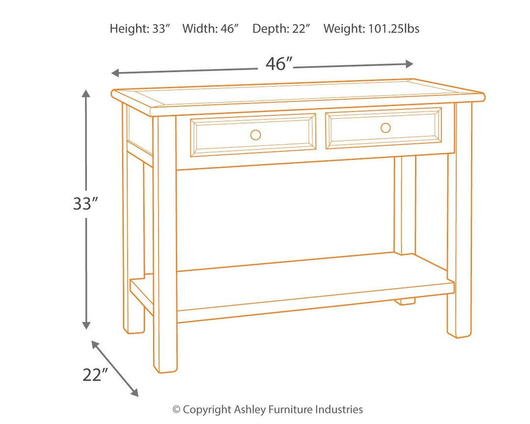 Bolanburg - Sofa Table - White / Brown / Beige