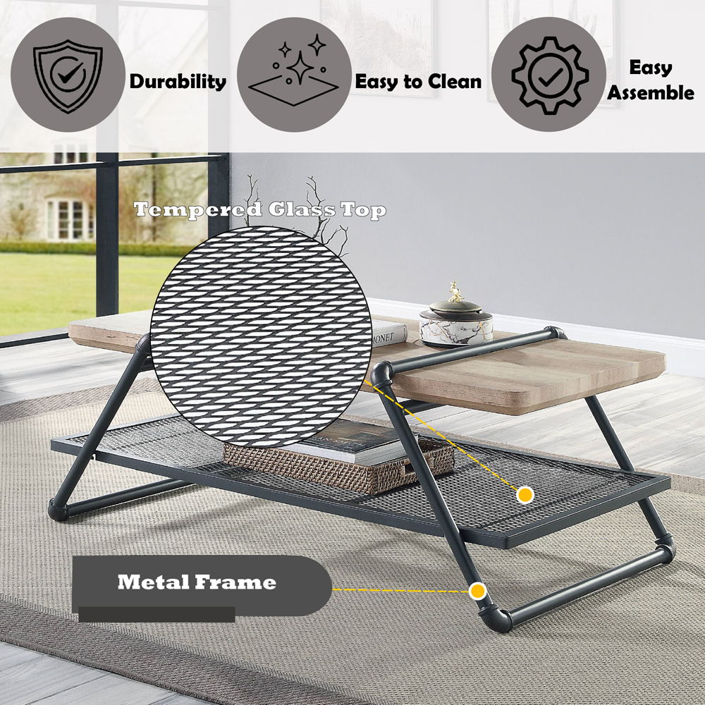 Brantley - Coffee Table - Oak & Sandy Gray