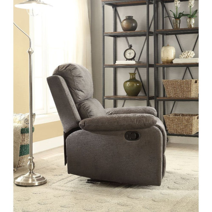 Bina - Motion Recliner - Charcoal Polished Microfiber