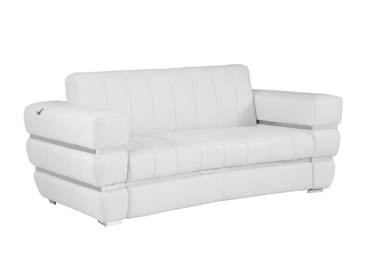 DivanItalia 904 Loveseat in Top-Grain Italian Leather - White