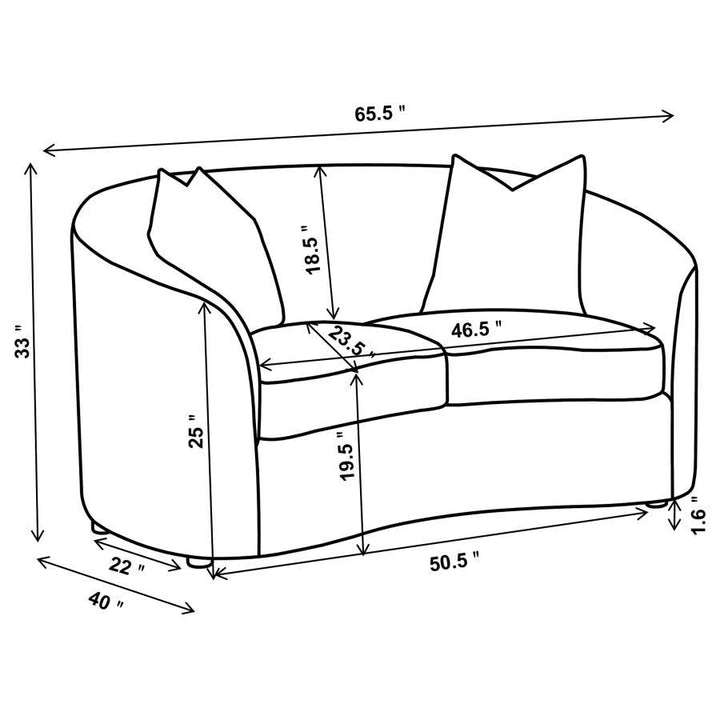Rainn - Boucle Upholstered Sloped Arm Loveseat - Latte