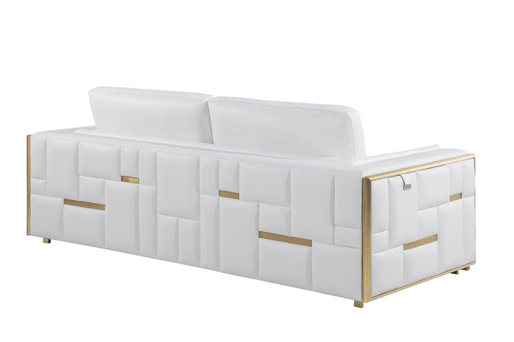 DivanItalia 1130 Loveseat in Top-Grain Italian Leather - White