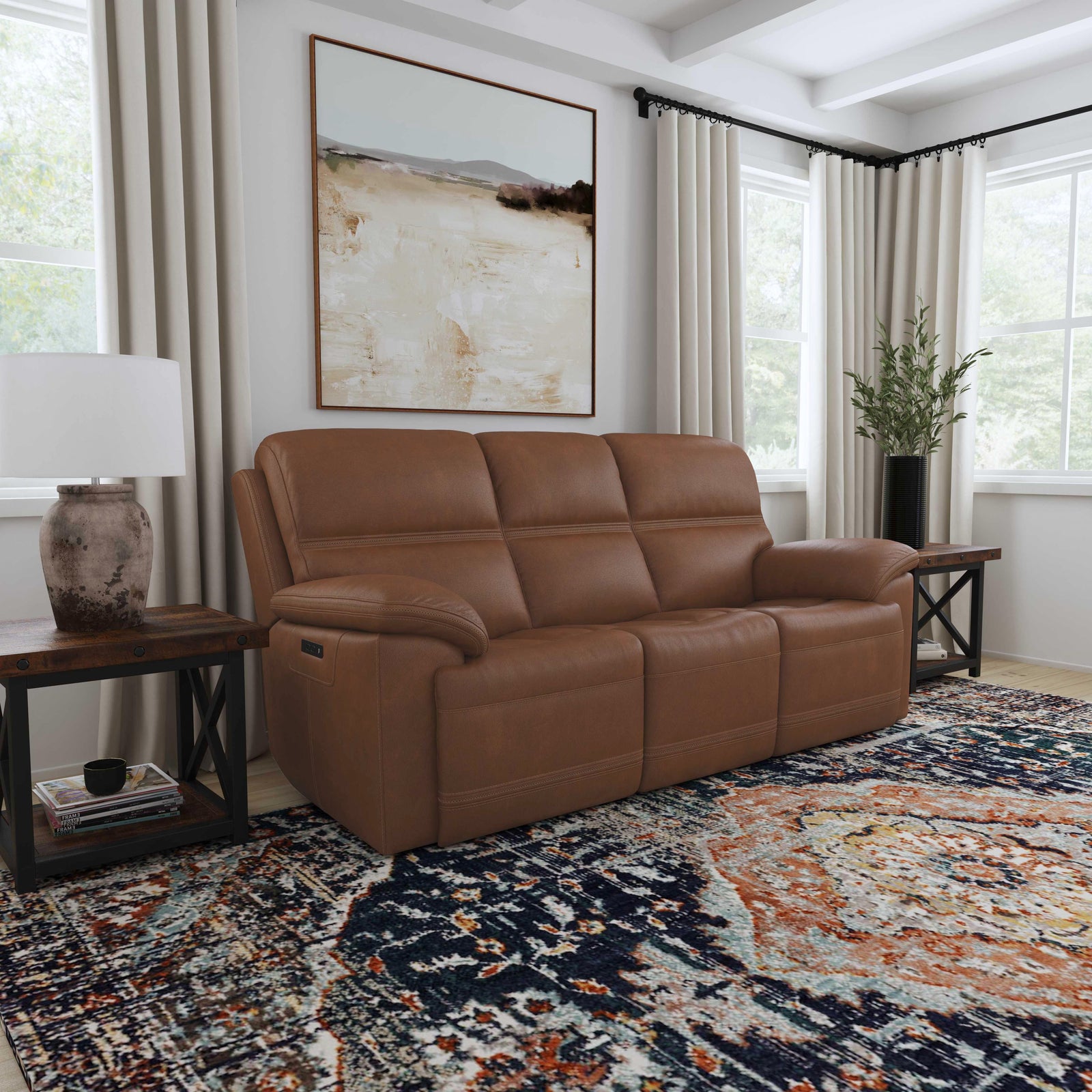Jackson Power Reclining Sofa With Power Headrests Whiskey