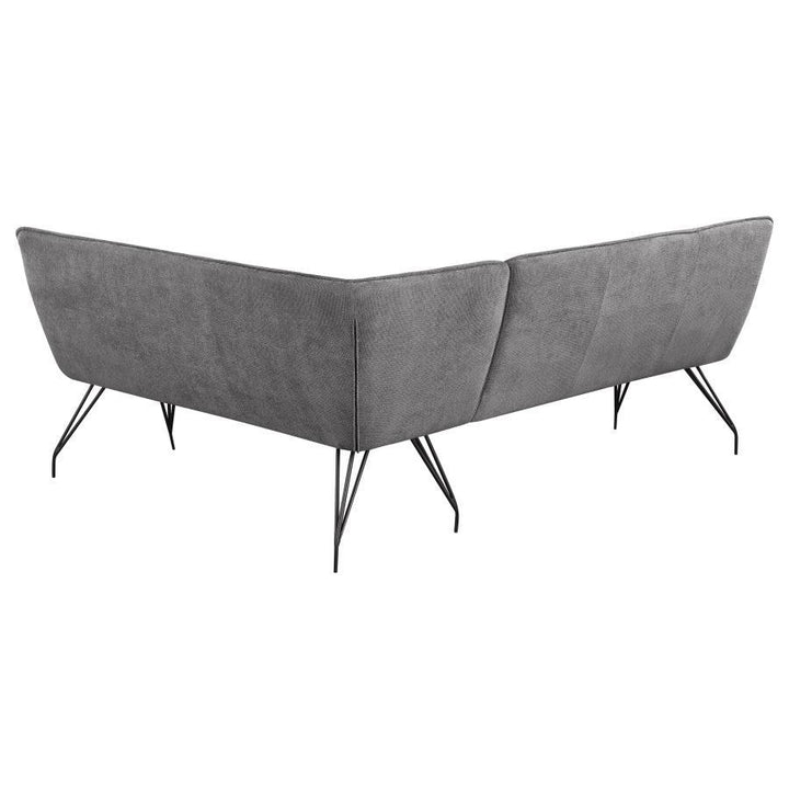 Dodson - Fabric Upholstered L-Shaped Nook Dining Bench - Gray