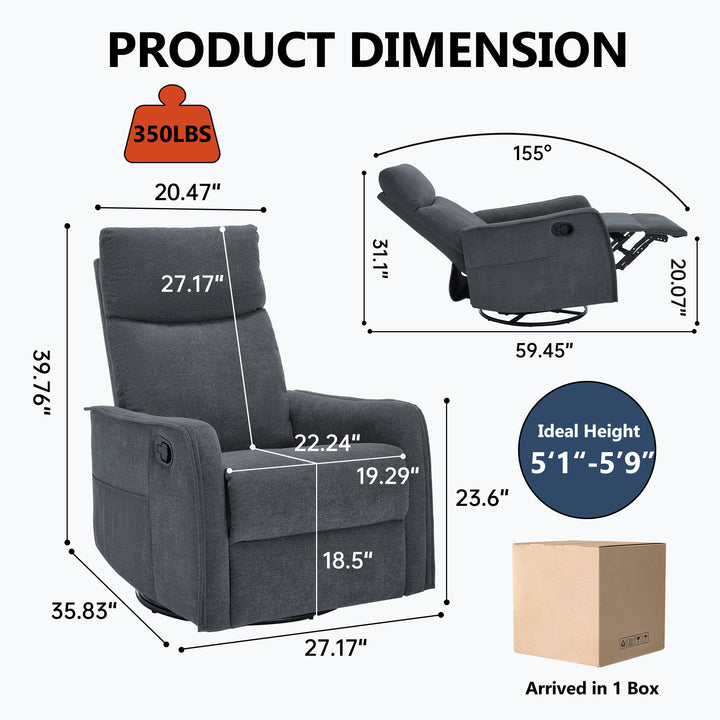 heat-massage-manual-recliner-chair-with-rocker-and-swivel-grey-fabric