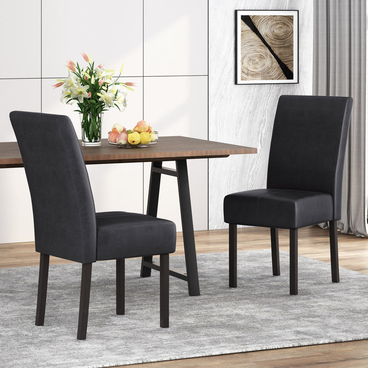 Pertica Faux Leather Dining Chair – Black (Set of 2)